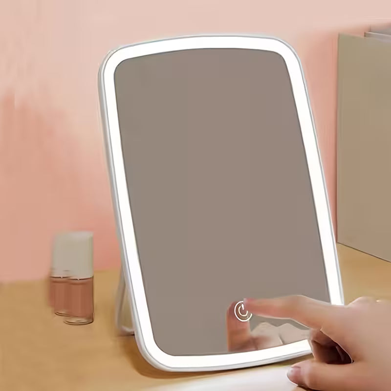 Oglindă de machiaj cu LED – Control tactil, 3 moduri de lumină și luminozitate ajustabilă | Oglindă de baie