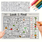 Carte de activități Look & Find pentru copii – joc de căutare și colorare | Concentrare, creativitate și antrenament mental