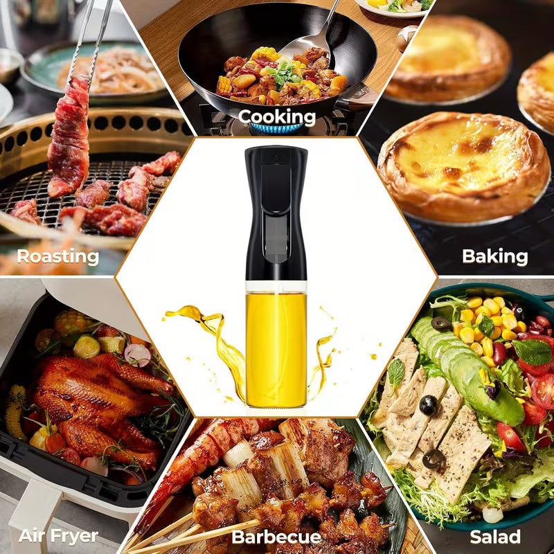 Ölsprayflasche 200ml – Feiner Nebelsprüher für Heißluftfritteuse, Grill & Backofen