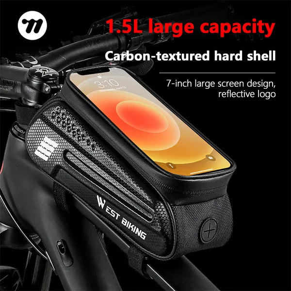 Fahrradlenker-Tasche – 1,5L Touchscreen, wasserdicht & reflektierend