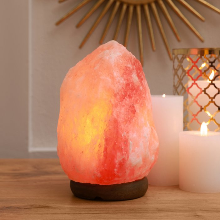 Himalaya-Salz-Kristalllampe – 2 bis 3 kg | Natürlicher Bernstein-Leuchteffekt | Einzigartige Wohnaccessoires & Geschenkidee