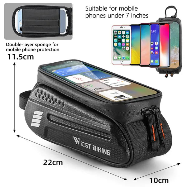 Fahrradlenker-Tasche – 1,5L Touchscreen, wasserdicht & reflektierend
