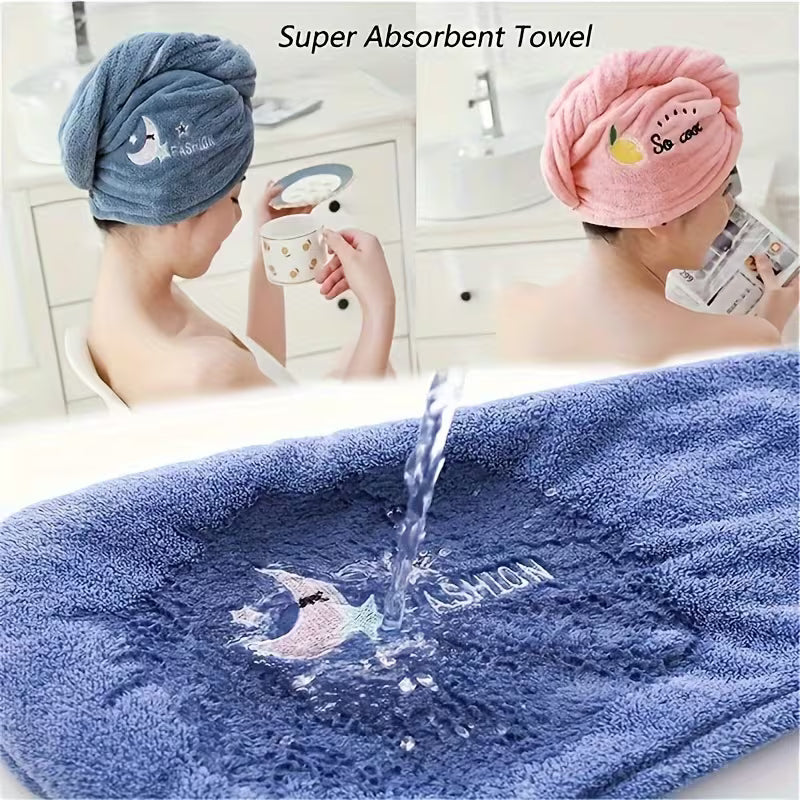 Prosop din microfibră pentru uscat părul – Turban uscat rapid cu închidere cu buton | Mai puțin frizz și deteriorare