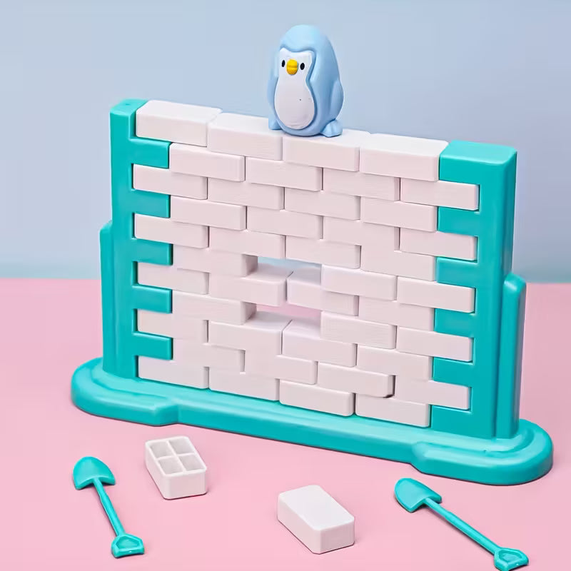 Joc Penguin Wall Breaker – Jucărie cu blocuri pentru copii | Strategie, distracție și seară de joc în familie