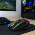 Mouse de gaming wireless Wozinsky WMGB-3200 – 3200 DPI, iluminare RGB și baterie reîncărcabilă | Negru