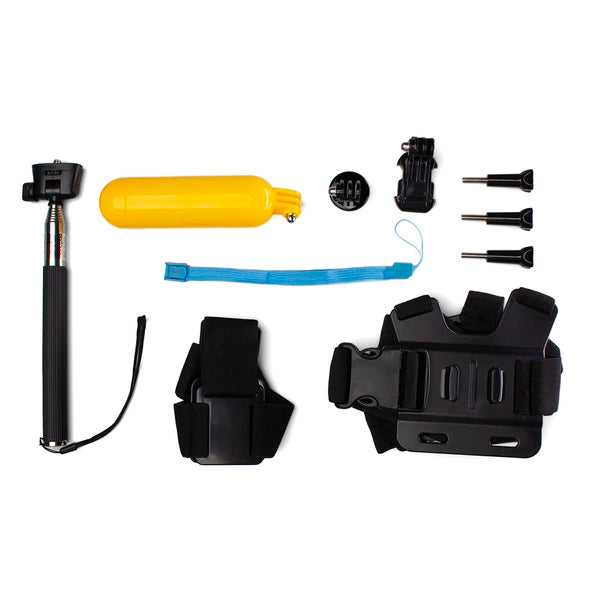 Set de accesorii 9-in-1 pentru GoPro HERO 1 2 3 3+ 4 – Curea pentru piept, suport pentru cap, selfie stick și altele