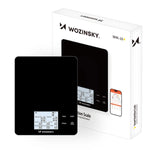 Wozinsky WIK-10 Cântar de bucătărie inteligent – Bluetooth, 10kg, urmărire calorii și macro-uri | Negru