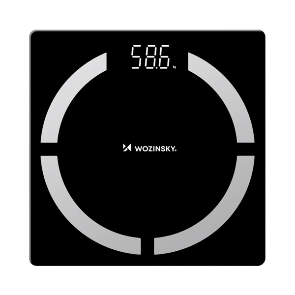Wozinsky WIWL-30 Cântar de baie Bluetooth inteligent – sincronizare aplicație, urmărire progres | Negru