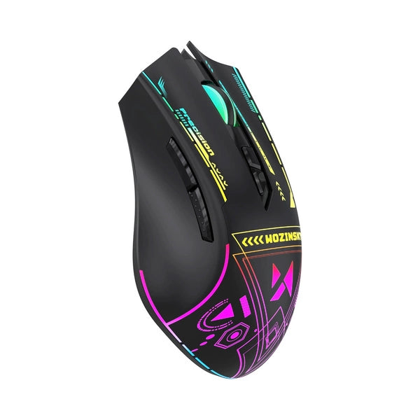 Mouse de gaming wireless Wozinsky WMGB-3200 – 3200 DPI, iluminare RGB și baterie reîncărcabilă | Negru