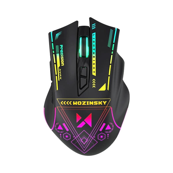 Mouse de gaming wireless Wozinsky WMGB-3200 – 3200 DPI, iluminare RGB și baterie reîncărcabilă | Negru