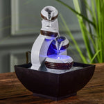 Kara Indoor-Brunnen – Kaskadierende Wasserfall mit farbigem LED-Licht | Entspannung & Wohnaccessoires