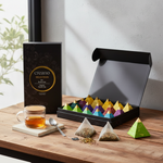 Set de cadou cu piramide de ceai organic din plante – 18 plicuri piramidale premium | Amestecuri naturale și bio