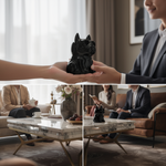 Boubou negru – arzător de ceară lacuit ceramic și difuzor de uleiuri esențiale | Decor de casă inspirat de animale