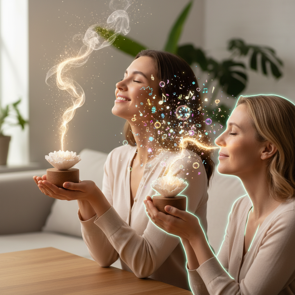 Japanischer Nelken-Diffusor – Eleganter Blumen-Reed-Diffusor mit Holzsockel | Raumduft & Dekoration