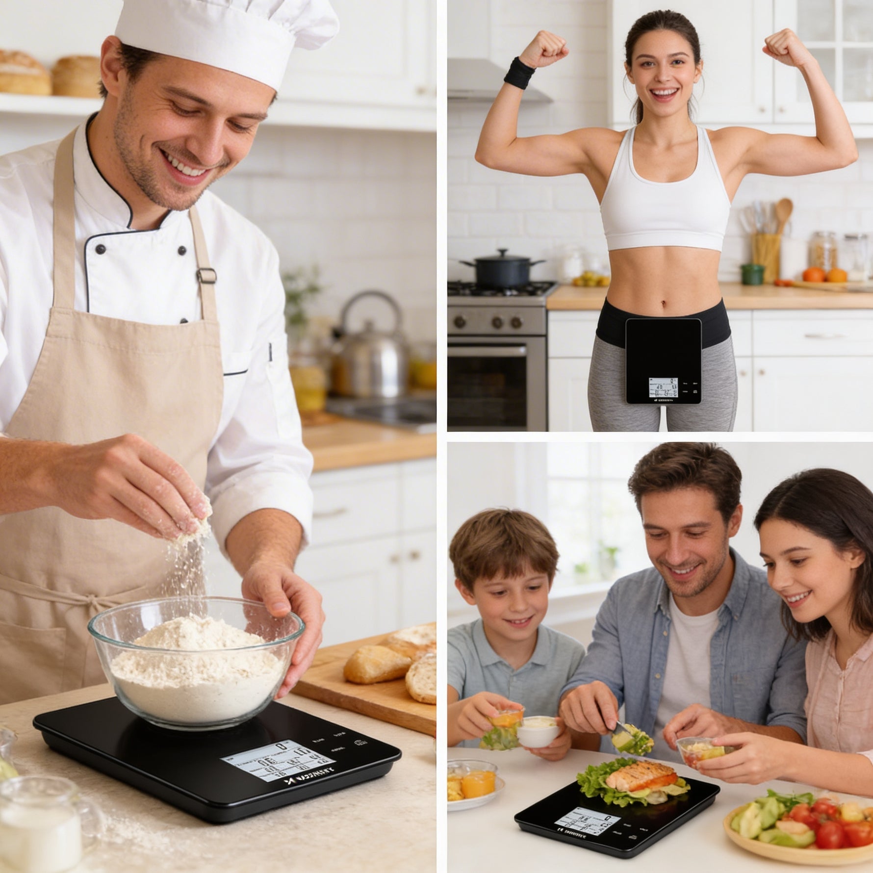 Wozinsky WIK-10 Cântar de bucătărie inteligent – Bluetooth, 10kg, urmărire calorii și macro-uri | Negru