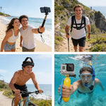 Set de accesorii 9-in-1 pentru GoPro HERO 1 2 3 3+ 4 – Curea pentru piept, suport pentru cap, selfie stick și altele