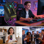Mouse de gaming wireless Wozinsky WMGB-3200 – 3200 DPI, iluminare RGB și baterie reîncărcabilă | Negru