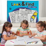 Carte de activități Look & Find pentru copii – joc de căutare și colorare | Concentrare, creativitate și antrenament mental