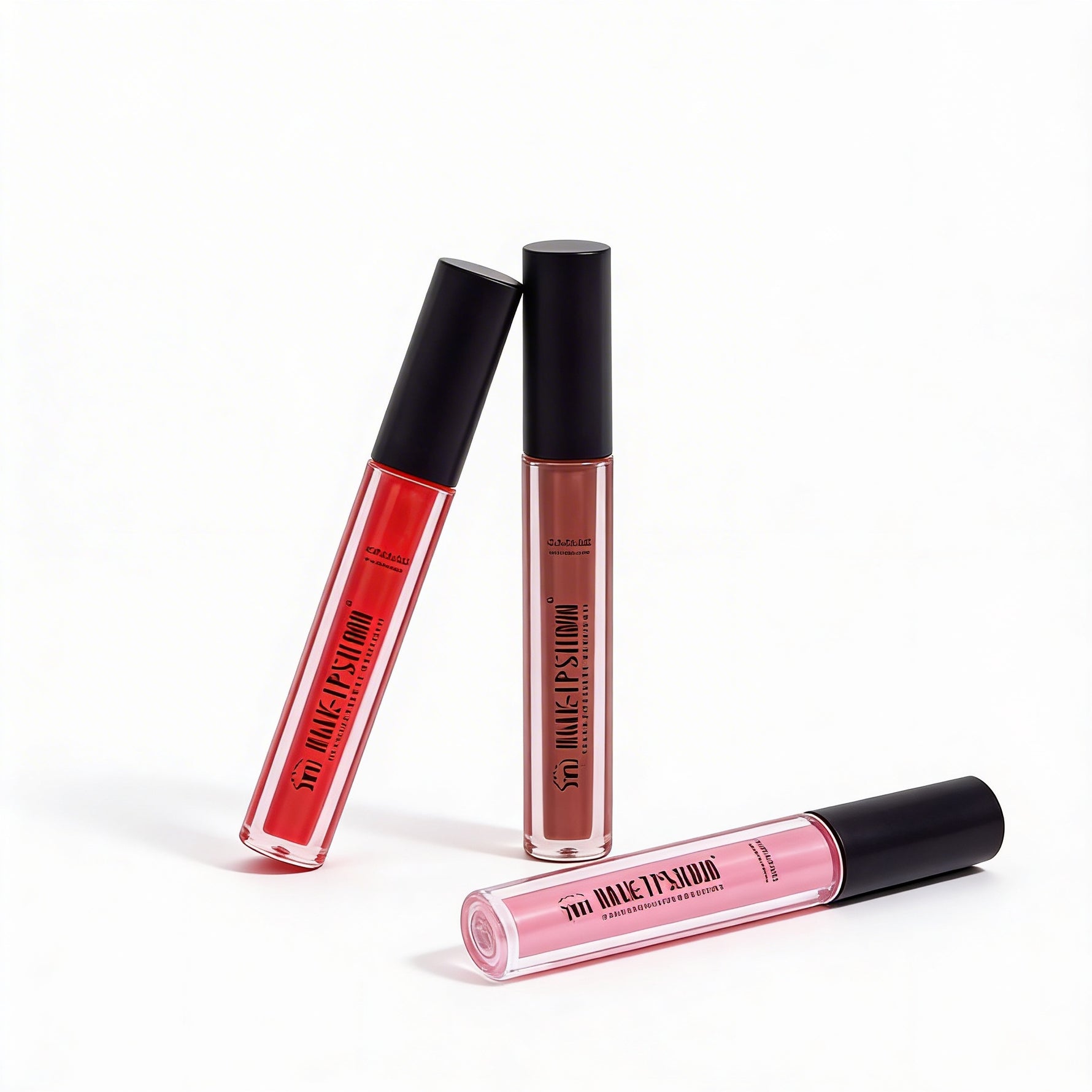 Lip Glaze – Gloss de Buze cu Luciu Intens | Buze Mai Pline | Red Divinity, Maroon Stiletto și Pink