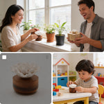 Japanischer Nelken-Diffusor – Eleganter Blumen-Reed-Diffusor mit Holzsockel | Raumduft & Dekoration
