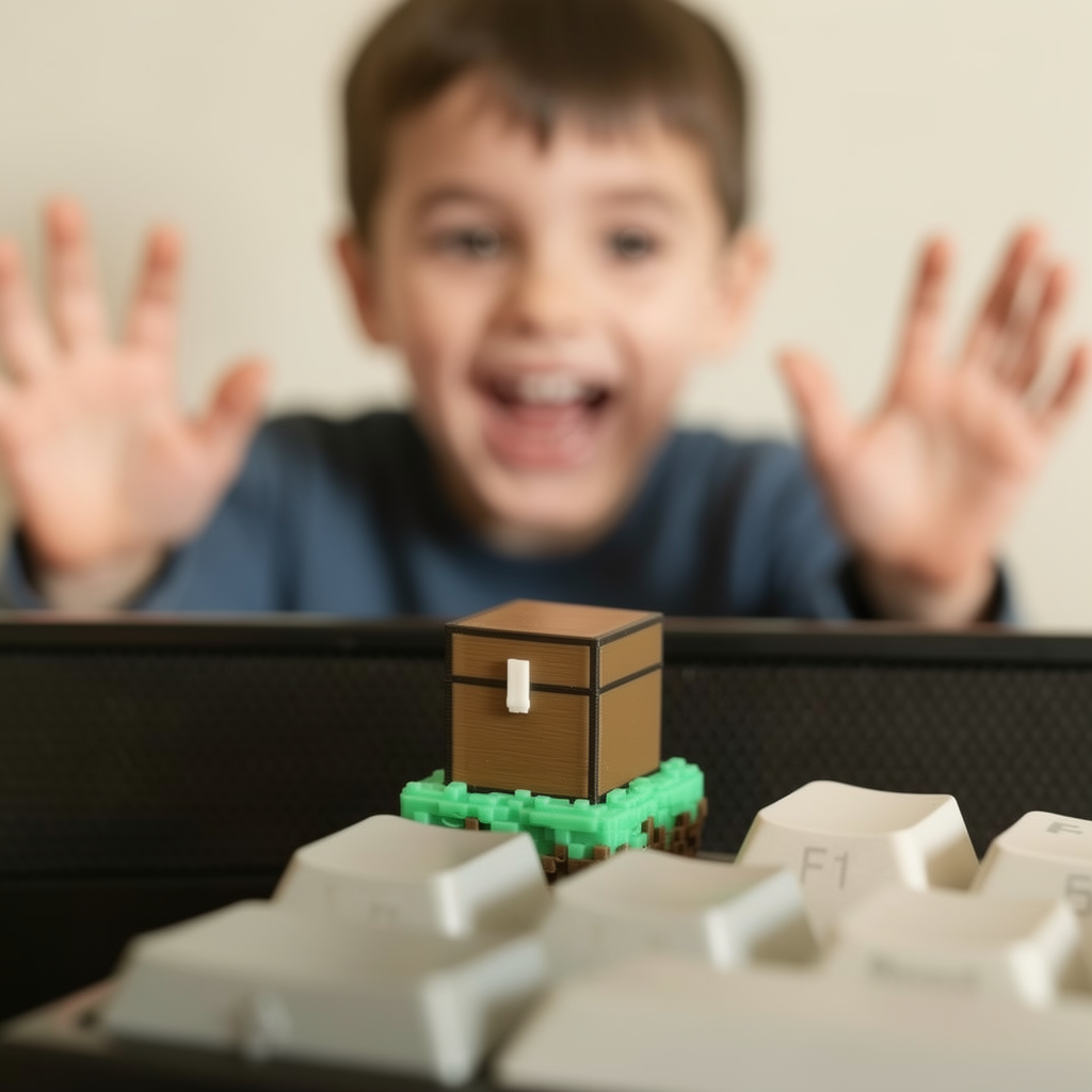 Pixel-Stil Truhen-Keycap – 3D-Künstler-Keycap für mechanische Tastaturen | Gaming & Sammler