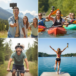 Set de accesorii 9-in-1 pentru GoPro HERO 1 2 3 3+ 4 – Curea pentru piept, suport pentru cap, selfie stick și altele